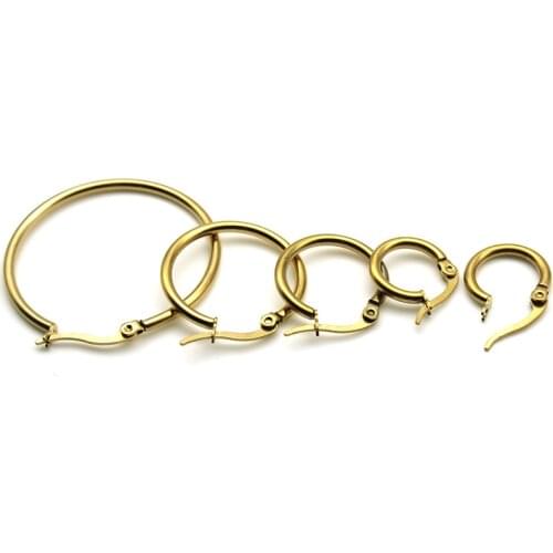 Stainless Steel Gold Hoops Earrings Big Circle Ear Wire Findings Supplies Earrings Hooks Earring Hoops For DIY Jewelry Making