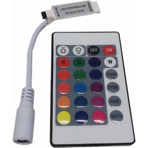 10PCS Mini 24 keys RGB IR Remote Controller for 3528 or 5050 RGB LED strips Small RGB Controller