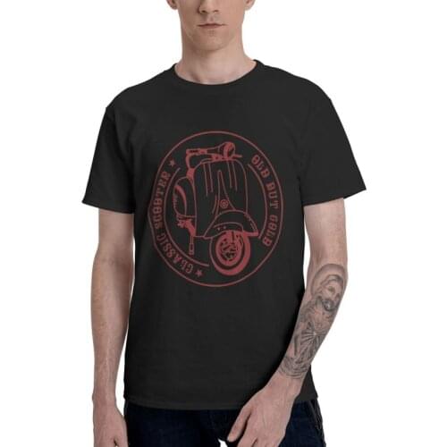 Classic Scooter T-shirt Men Novelty T Shirt Short Sleeve 100% Cotton Tshirt Unique Tees Tops