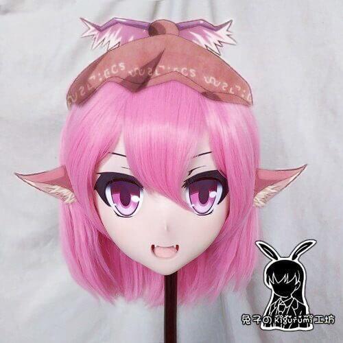 KM524)Top Quality Handmade Female Resin Cosplay Japanese Role Play Kigurumi Mask Crossdresser Doll Transgender Mask