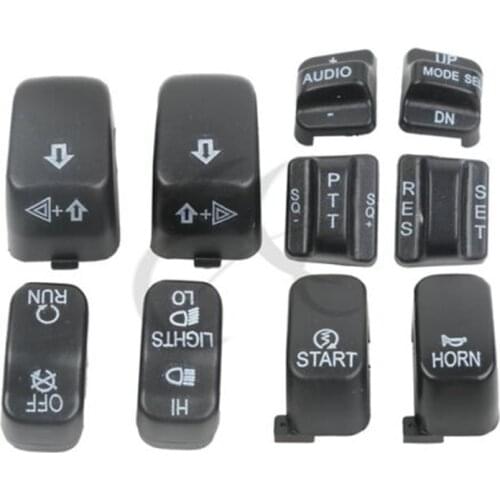 Motorcycle Hand Control Switch Housing Buttons Caps For Harley Touring Road Electra Street Glide FLHX 96-13 12 New Black Chrome