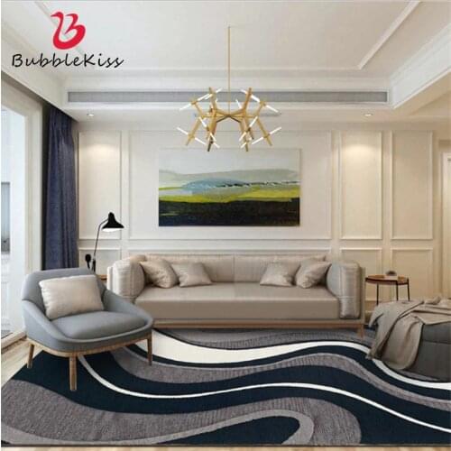 Bubble Kiss European American Style Geometric Curve Pattern Carpet Kids Room Home Customized Living Room Rugs Non-slip Floor Mat