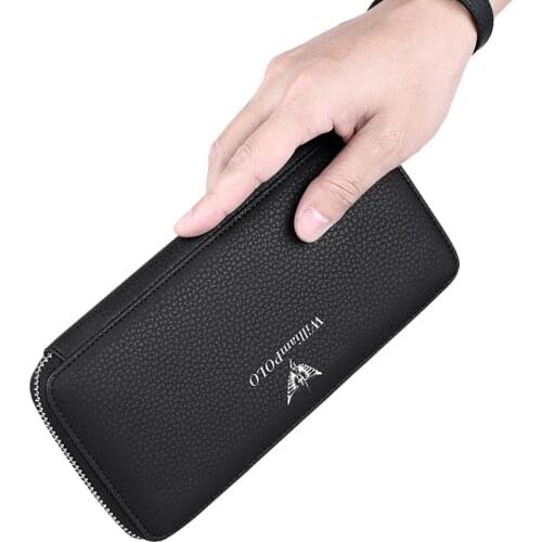 Leather Luxury Brand Men Wallets Long Men Purse Wallet Male Clutch Business Wallet Coin P121