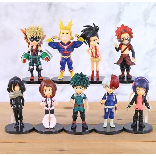 My Hero Academia Midoriya Bakugou Todoroki All Might Ochaco Yaoyorozu Kirishima Figures Brinquedo Toys 9pcs/set