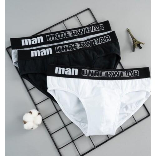 4pcs/Lot Mens Underwear Male Solid Briefs Underpants Comfortable Cotton Panties Mens Bikini Pant Men Sexy Letter Briefs