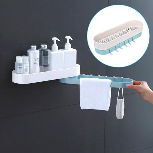Punch-Free Bathroom Accessories Organizer Wall Mounted Type Kitchen Storage Rack Corner Shower Shelf Shampoo Shower Shelf Holder