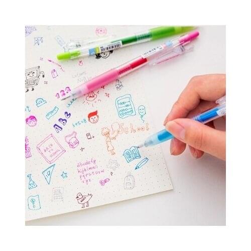 Press color gel ink pen fruit juice gel pen 0.5mm Color random delivery 5pcs free shipping
