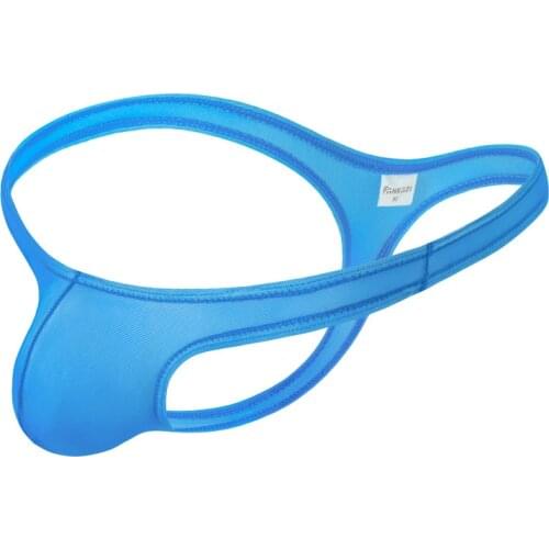 Sexy Gay Underwear Men G-string & Thongs Transparent Mesh T-panties Man Solid Low Waist Pouch Penis Cueca calzoncillo S-XL