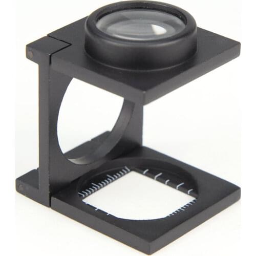 Magnification 8x 15x Foldable Linen Tester Metal Magnifier Printing Inspection Scale Loupe Double Optical Table Magnifying Glass