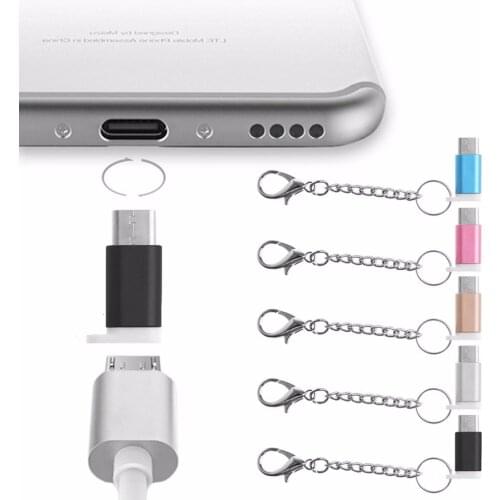 USB-C USB 3.1 Type C Male To Micro USB Female Adapter With Anti-Lost Key Chain For Android Phone PC LG G6/Oneplus 3T/Sony