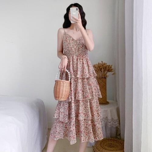 Vestidos De Verano Vestito Floreale Midi Off Shoulder Chiffon Tunics Dress Sukienka Na Co Dzień Sommerkleider Damen A143