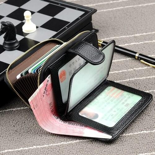 Zipper Real Leather Vintage Wallets for Men Women Cowhide Short Wallet Coin Purse Pockets Mini Wallet Card Holders