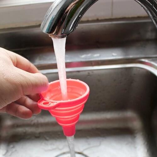 Car Auto Engine Funnel Gasoline Oil Fuel Petrol Diesel Liquid Washer Fluid Change Fill Transfer Universal Collapsible Silicone