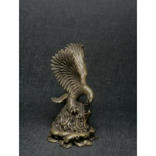 YIZHU CULTUER ART Collection Old China Bronze Carving Force Tercel Statue Propitious Family Fengshui Decoration Gift