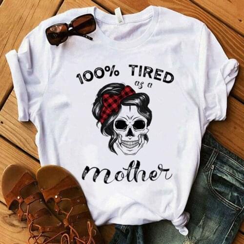 Summer T Shirt Women New Skull Casual short sleeve Tee Tops Ladies T Shirts White T-shirt Fashion 90s Cartoon tee shirt femme