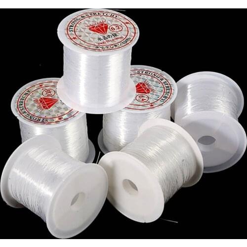 1Roll 0.2-0.8mm DIY Beaded Transparent Non-stretch Crystal Nylon Cord No Elasticity Rope For DIY Bracelet Making Fishing Line