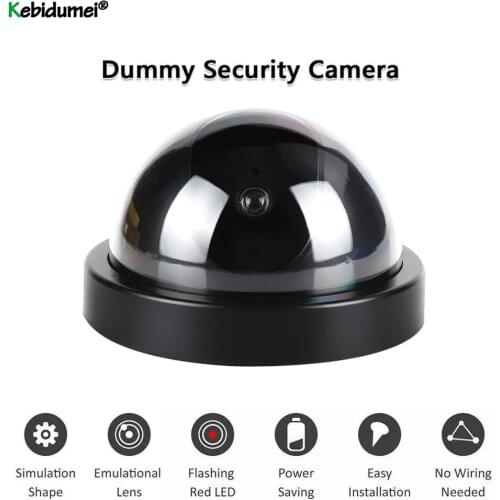 1PC Dummy Surveillance Camera Home Plastic Smart Indoor Outdoor For CCTV Camera Dome Fake Security With Flashing Red LED Light