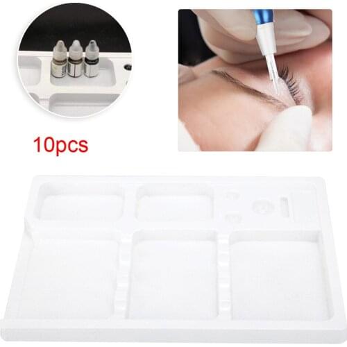 Pigment For Microblading Disposable Washable PVC Tattoo Tool Tray Holder Organizer Pigment Storage Tray Permanent Makeup