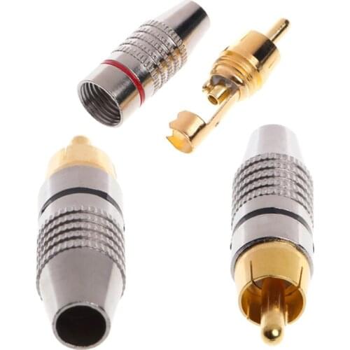 20 Pcs RCA Plug Audio Video Locking Cable Connector Gold Plated