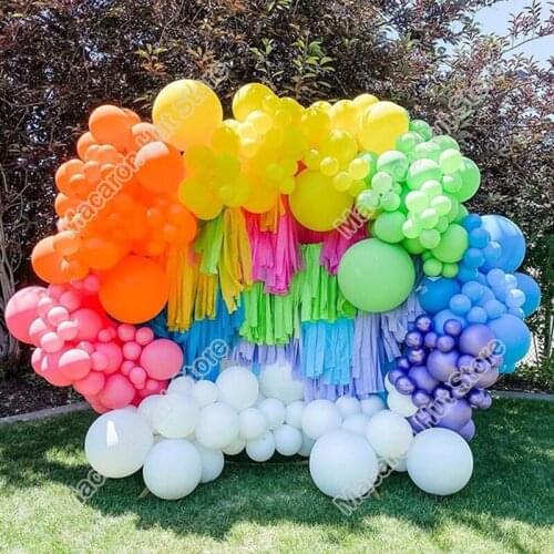 252pcs Rose Red Wedding Party Background Baby Shower DIY Supplies Festival White Decoration 1st Birthday Balloon Garland Kits