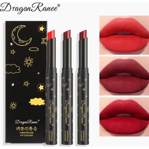 3 Colors Velvet Matte Lipstick Cosmetics Waterproof Long Lasting Lipstick Non Sticky Lip Balm Durable Brown Lip Tint Pen