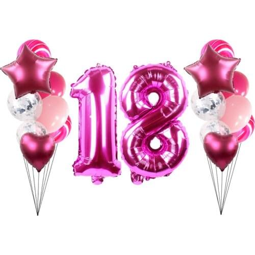 32/40inch 0-9 number aluminum foil balloons 50/18/30 birthday party star decorations 40 Years Old Party Supplies balloon