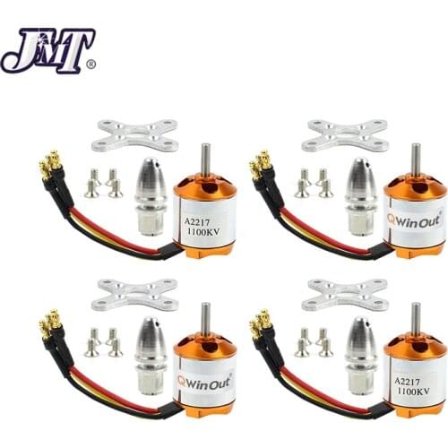 4PCS A2217 950KV 1250KV 1500KV 2300KV Outrunner Brushless Motor 3-4S w Mount for RC Helicopter Drone Quadcopter 6~11 inch Props
