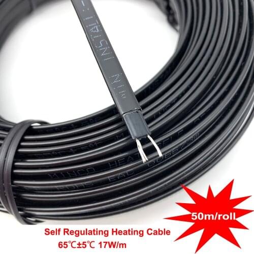 Low Temperature Self-regulating Heating Tape Snow Melting Drain Water Pipe Freeze Protection Heat Cable 17W/m