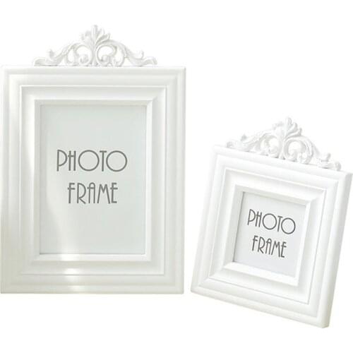 White Color Photo Frame 3/5/6/7inch European Style Wood Picture Frame Creative Desktop Ornament Creative Gifts Living Room Decor