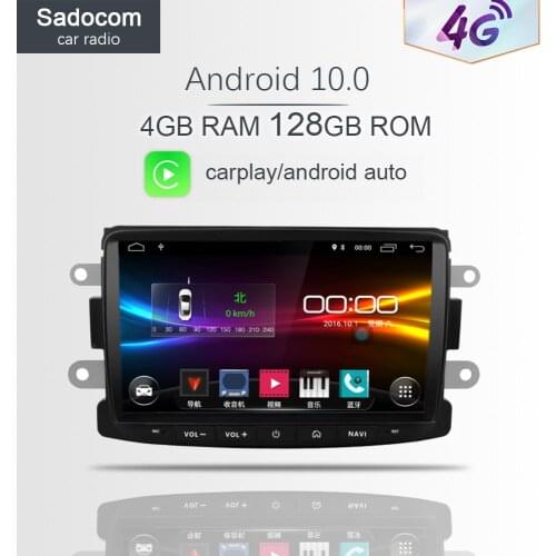 Carplay 8"DSP 4G LTE Android 10.0 4GB RAM+64GB Car DVD Player RDS autoradio For Dacia Renault Duster Logan Sandero LADA Xray2
