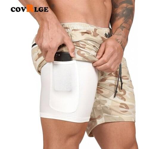 Covrlge 2019 summer shorts men plus size xxxl quick dry running shorts mens 2 in 1 Secure Pocket Shorts Men Pockets MKD035