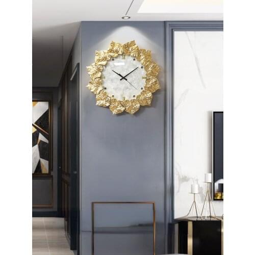 Luxury Wall Clock Decor Silent Creative Metal Wall Art Gold Nordic Design Large Living Room Decoration Wall Clocks BG50WC