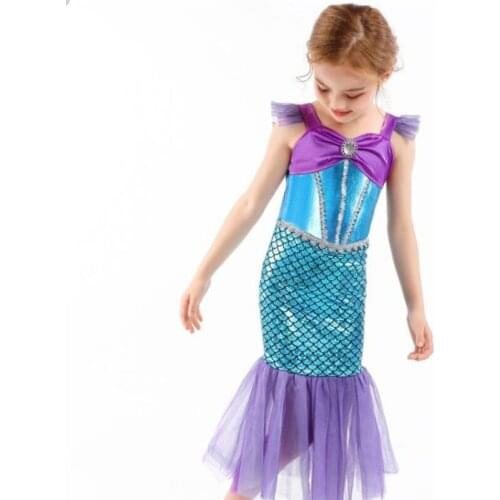 Halloween Cosplay Costumes for Kids Kawaii Girls Camisole Dress Fish Large Bow Kid Skirt Backless Stage Performance Girl 2021