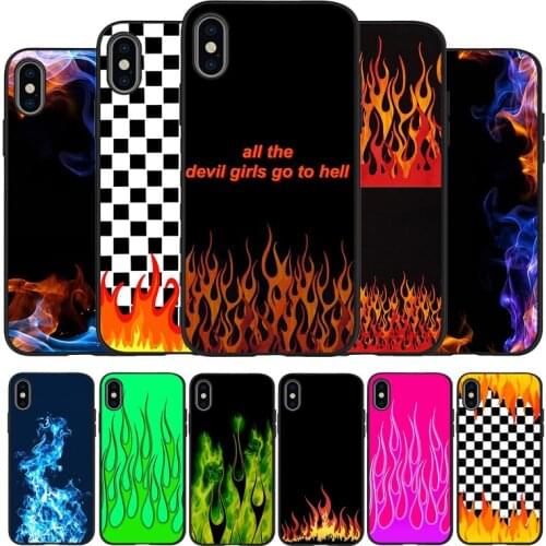 Fire Black TPU Silicone Soft Phone Case For iPhone 11 12 Pro X XR XS MAX 5 6 7 8 Plus SE 2020