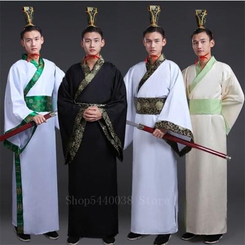 Chinese Traditional Man Hanfu Dress New Year Oriental Ancient Performance Stage Folk Dance Costumes Han Dynasty Cosplay Robes