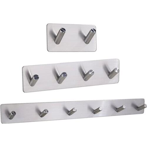 304 Stainless Steel Robe Hook Sliver Matte Modern Viscose Wall Hooks for Bathroom Kitchen Lavatory Clothes Key Hanger Holder