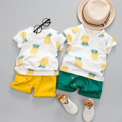 Summer New Childrens Wear Baby Short Sleeve Clothing For Boys Girls Cotton Toddler Underwear Suit Kids Two-piece Clothes Sets