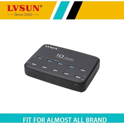 LVSUN High Speed 60W 10 Port Desktop USB Wall Charger Power Adapter USB 2.0 HUB for Tablet iPhone 6 iPad 4 Samsung S5 LS-10UA