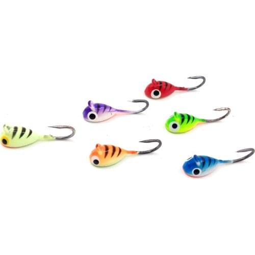 4/6Pcs Lot Mini Fishing Lure 2cm 1.7g Winter Ice Fishing Jig Head Hook Hard Lure Bait Wobbler Fishing Tackle