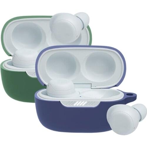 Soft Silicone Cover Dust-resistant Shell Compatible with-JBL LIVE FREE NC Earbuds Charging Case Protective Case