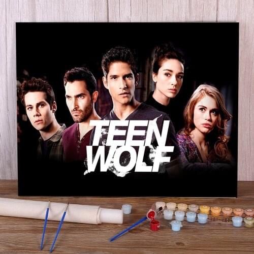 Teen Wolf Movie Painting By Numbers Set Acrylic Paints 40*50 Boards By Numbers Home Decor For Kids Handicraft For Drawing Art