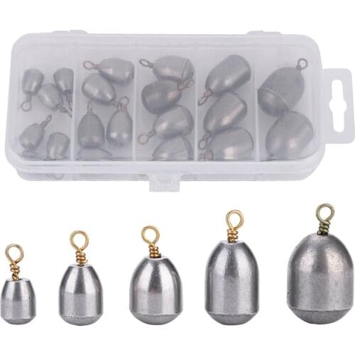 20pcs Outdoor Fishing Sinkers Weight Set Angler Tackle Accessory Made Of Quality Metal Material Environmental And Durable
