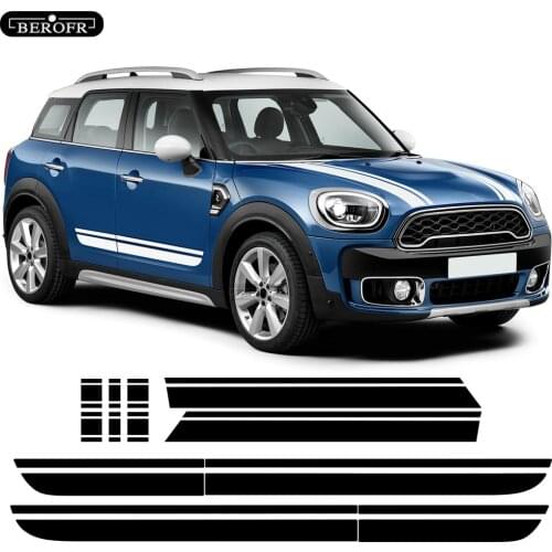 Car Hood Sticker Trunk Racing Sports Long Hood Stripes Rear Body Kit Door Side Skirt For Mini Cooper Countryman F60 Accessories