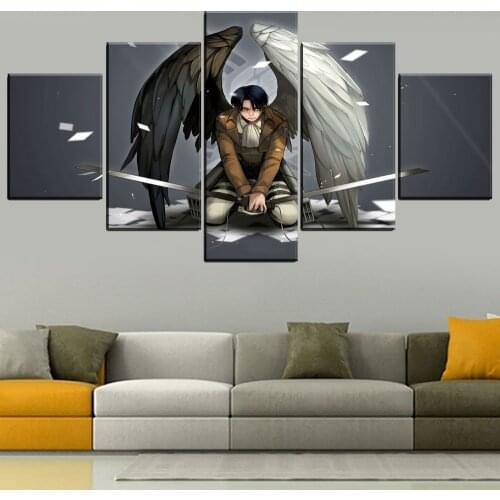 One Piece Anime Attack on Titan Poster Wall Art Decor Picture Canvas Decal HD Printed Paintings For Living Room Levi Ackerman