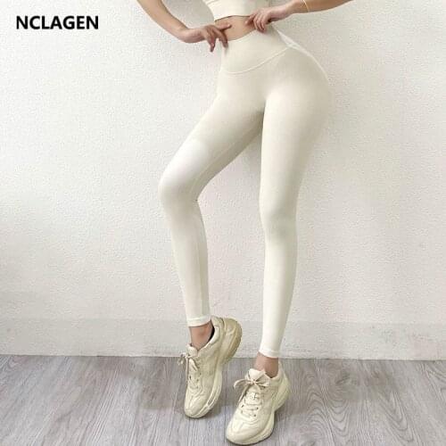 NCLAGEN Yoga Pants Women Leggings High Waist Peach Hip Lifting Sports Gym Squat Proof Elastic Exercise Dry Fit Fitness Tights