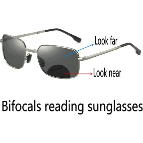 Fold the small square Bifocal Reading Safety Glasses Sports Sunglasses Men Women Diopter Reading Presbyopic Sun Readers FML