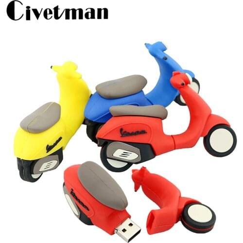 Pendrive 128GB Cartoon Electric Motorcycle Motor Car USB Flash Drive 256GB Pen Drive 64GB 32GB 16GB 8GB Bulk Memory Stick Disk
