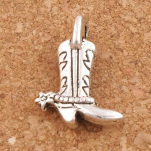Star Cowboy Boots Shoes Charm Beads 45pcs Zinc Alloy Pendants Jewelry DIY L390 17.2x13mm