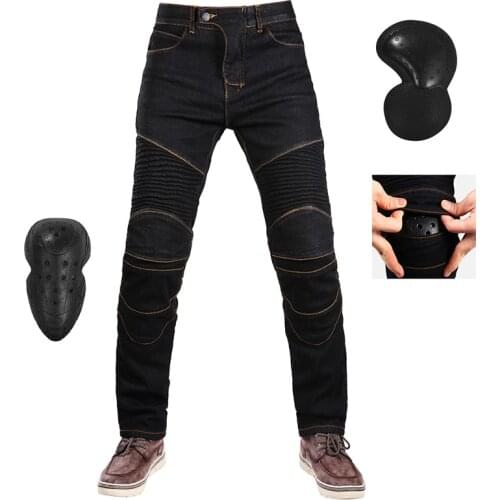 Eu and USA popular 4 season motorcycle leisure Scooter pants off-road outdoor riding jeans with protective equipment knee pads