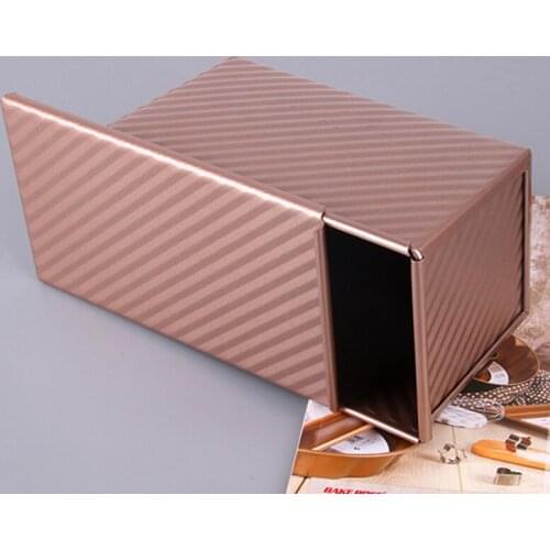 Baking Pullman Loaf Pan with Cover,Bread Pan with Lid,Nonstick Rectangle Corrugated Toast Box for Oven, Dough Cavity